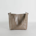 Hartford minimalist leather shoulder bag in Clay, handmade in Maine by Janell Bags