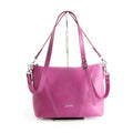 Emma leather shoulder bag in Orchid, handmade in Maine by Janell Bags