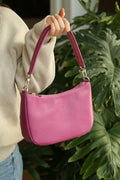 Sophia small leather shoulder bag in orchid, handmade in Maine by Janell Bags
